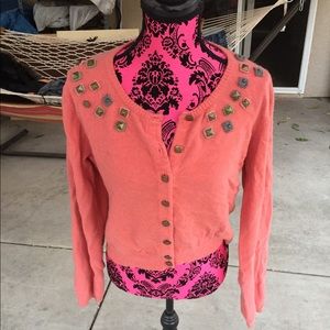 Orange long sleeve cardigan